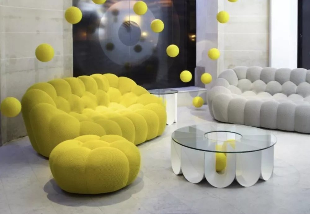 green bubble couch